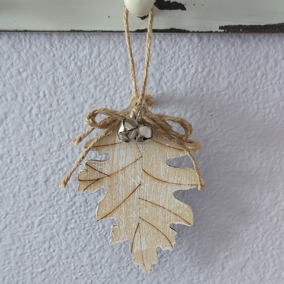 Other - Rustic Leaf Ornaments with Bells Set of 10